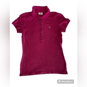 Lacoste Women's Slim Fit Stretch Cotton Piqué Polo. Color: magenta; size 38